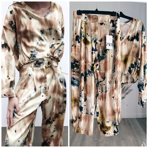 Zara Co-Ord Set Pants and Blouse - Picture 1 of 2